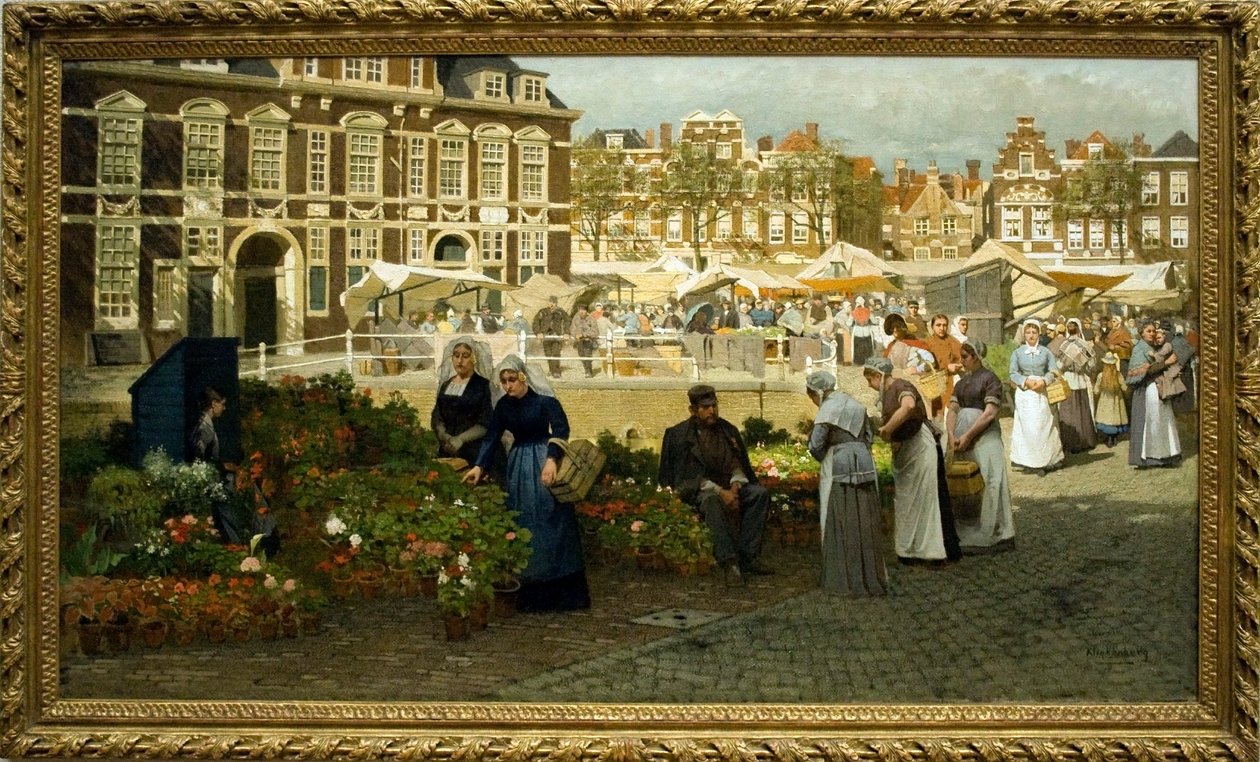  Viragpiac HagabannNederlands: Bloemenmarkt op de Grote Markt in Den Haagn  av Johannes Karel Christian Klinkenberg