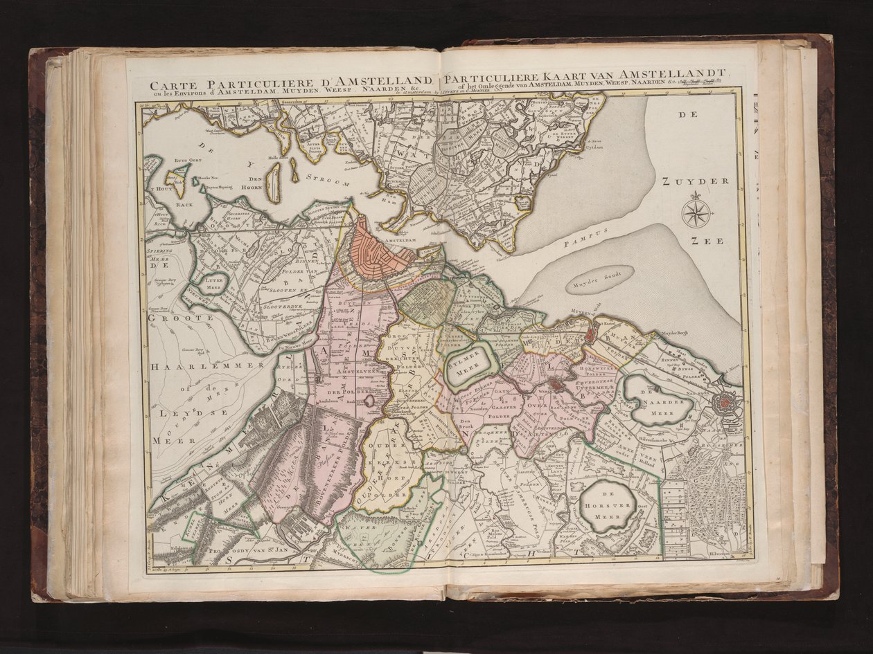 Särskild karta över Amstelland, eller Omgivningen kring Amsteldam, Muyden, Weesp, Naarden av Johannes Condet