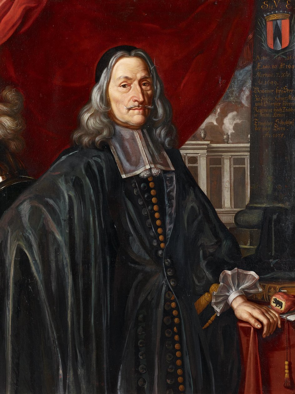 Porträtt av Baron zu Spiehs Sigmund von Erlach av Johannes Dünz