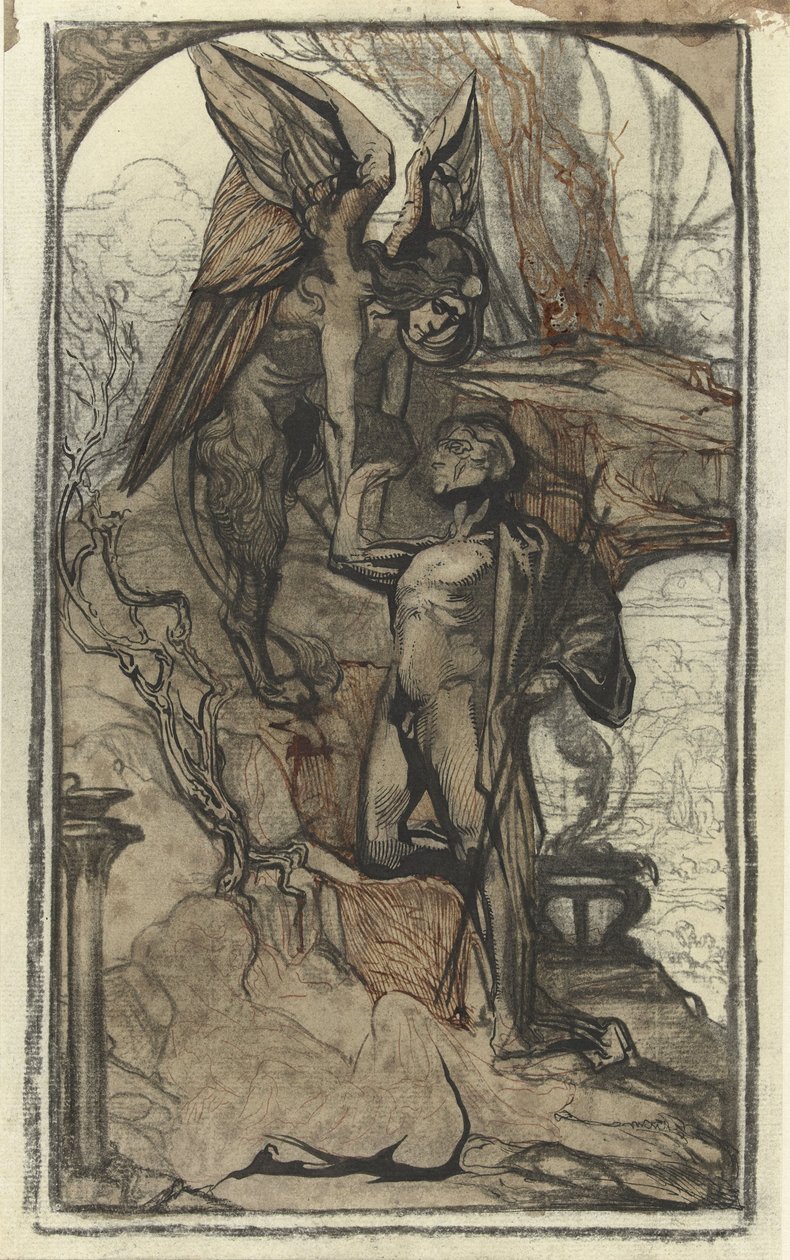 OEudipe et le phoenix, dessin de Johannes Josephus Aarts (1881 - 1934) av Johannes Josephus Aarts