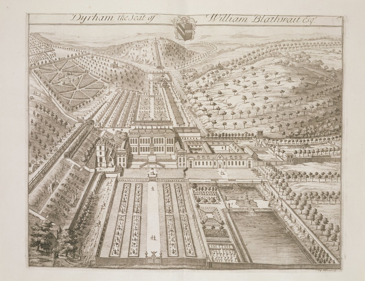 Dyrham Park, säte för William Blathwayt (ca 1649-1717) av Johannes Kip