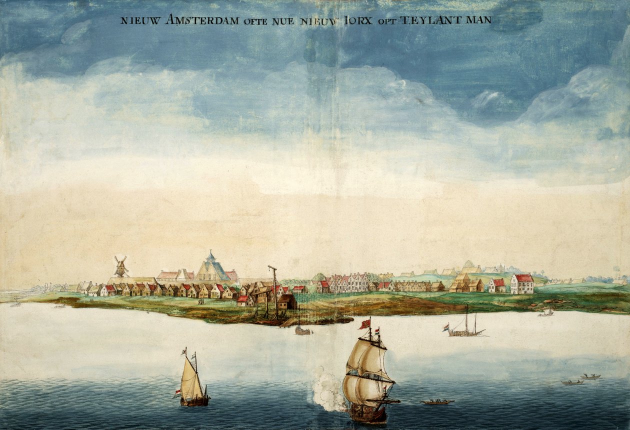 Gezicht op Nieuw Amsterdam av Johannes Vingboons