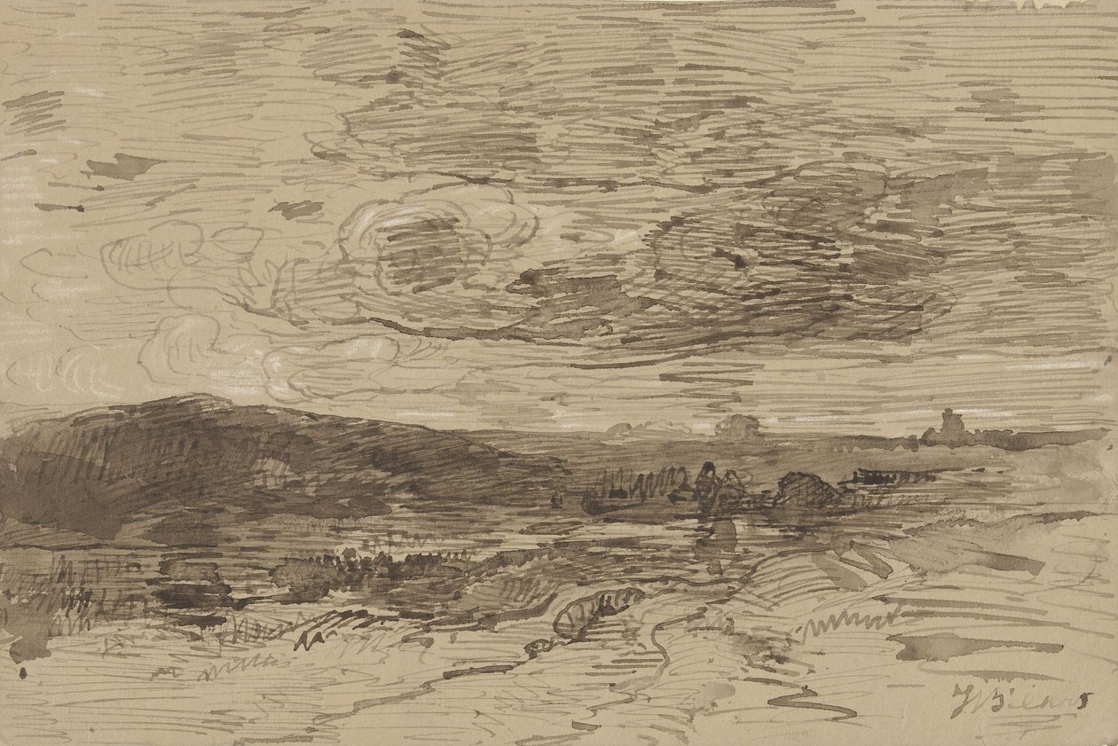 Heath-land i Drenthe, Nederländerna av Johannes Warnardus Bilders