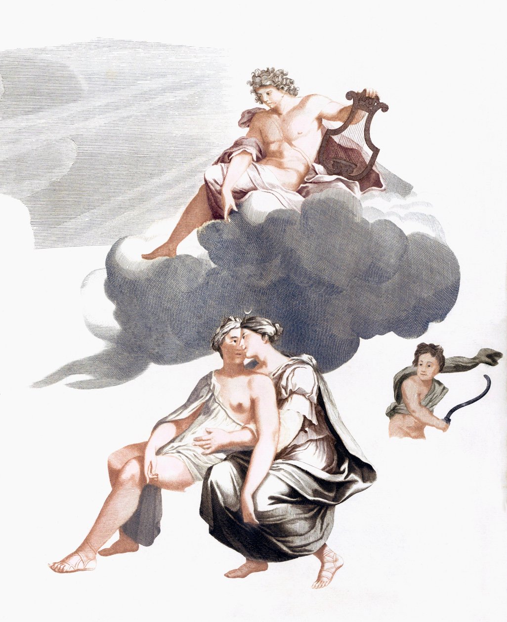 Jupiter och Callisto (tryck) av Johannes (after) Teyler