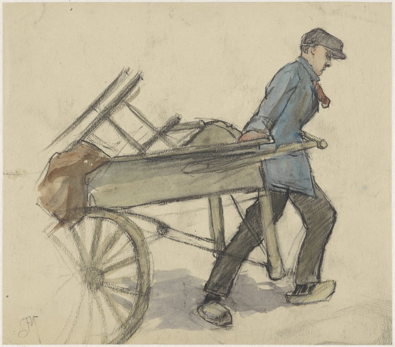 Man drar en vagn av Johannes Abraham Mondt