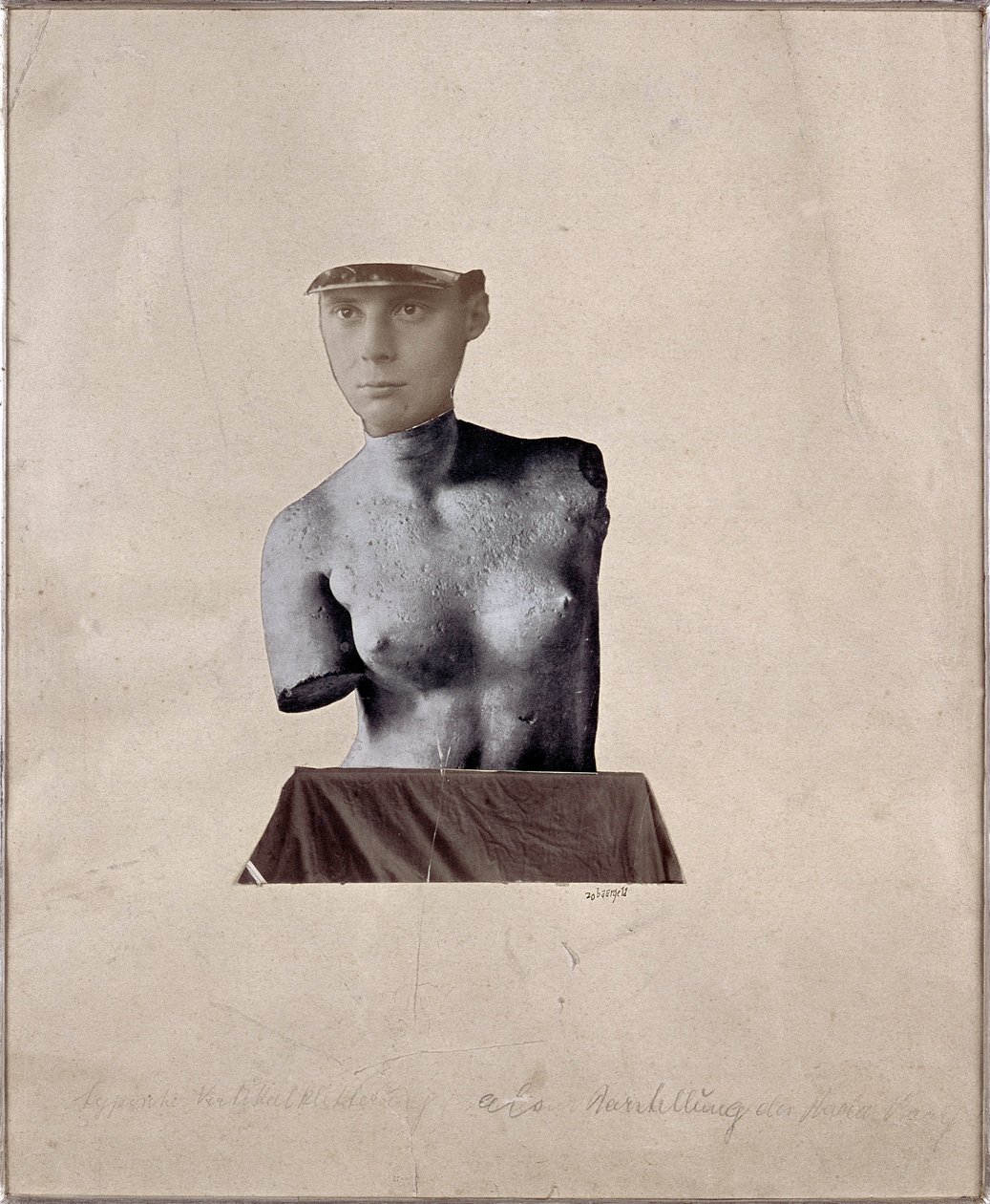 Pastisch med representation av Dadaiste-konstnären Collage av Johannes Baargeld (1881-1927) 1920 Privat samling av Johannes Baargeld