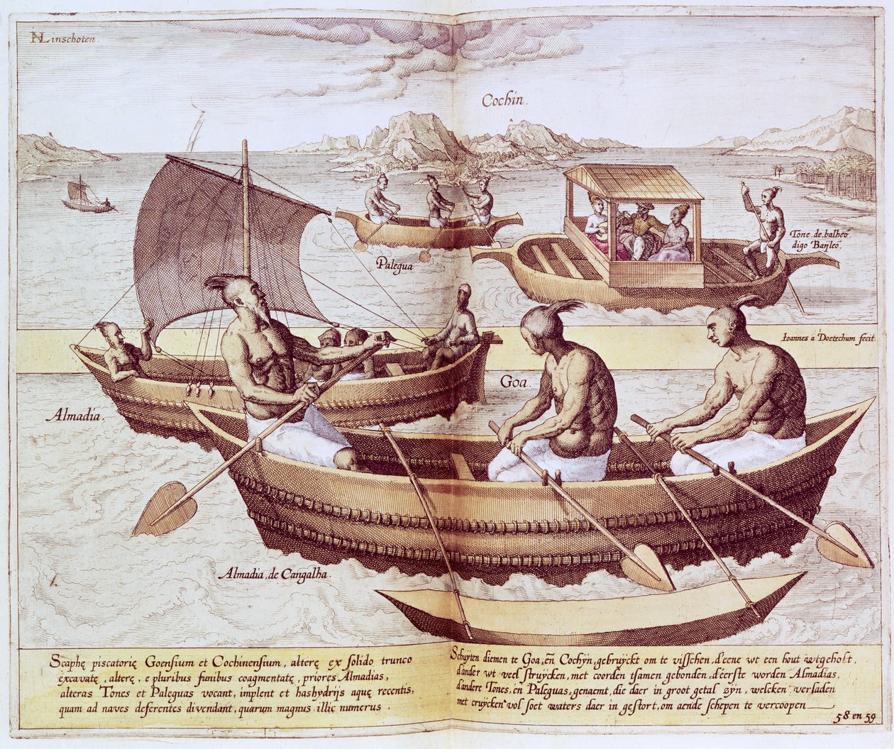 Båtar i Goa, illustration från 