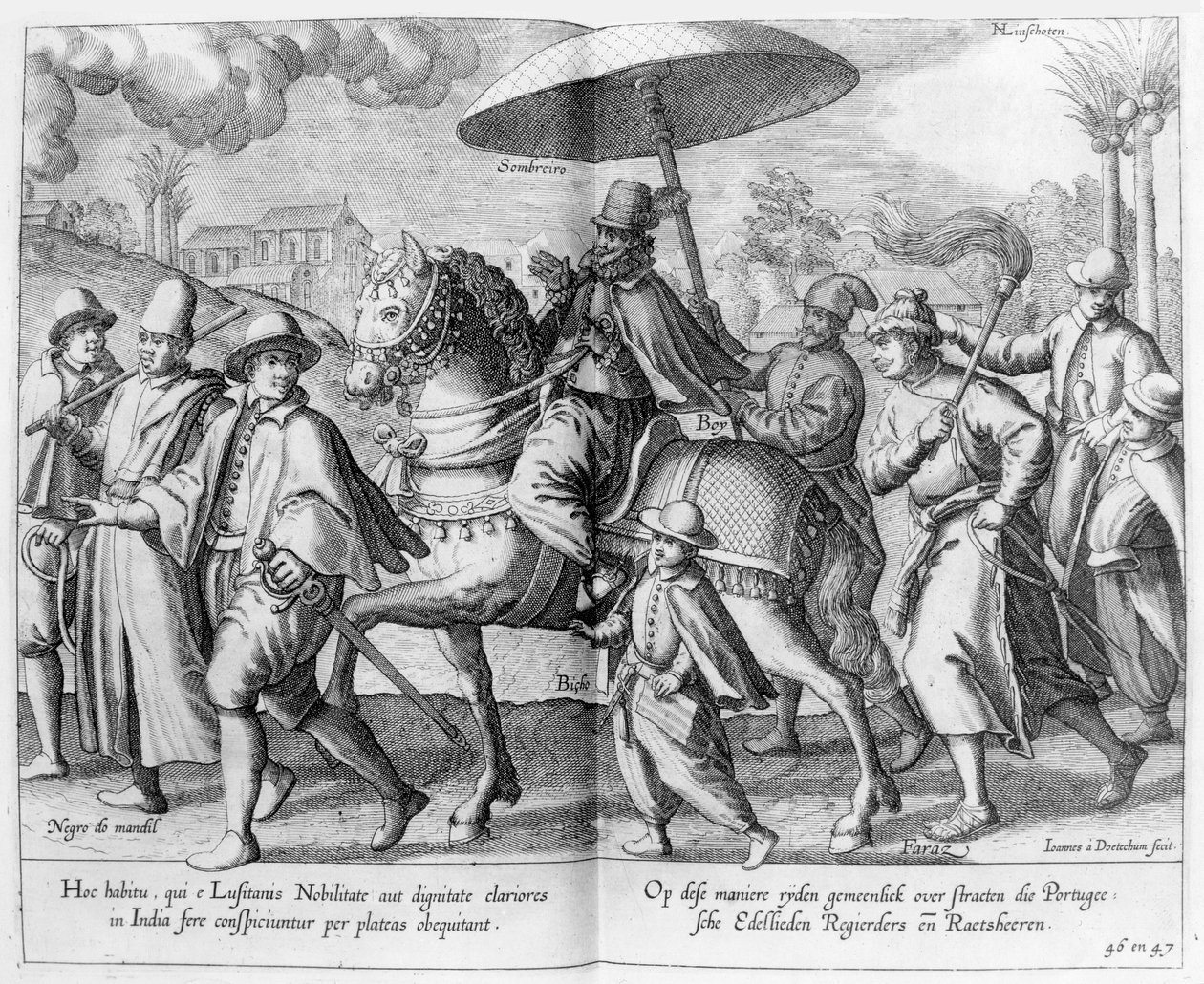 Portugisisk dignitär eller adelsman i Indien av Johannes Baptista van the Younger Doetechum