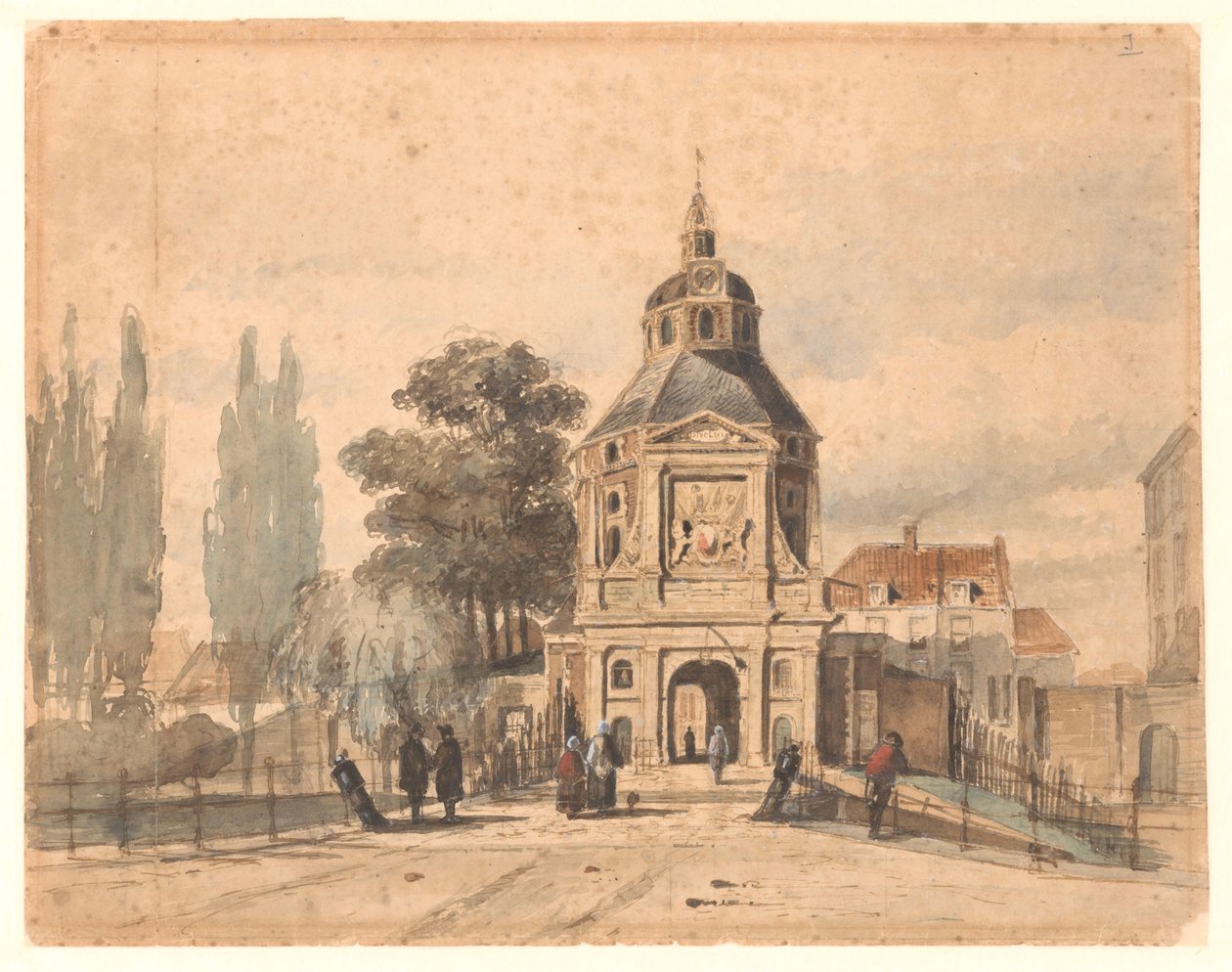 Wittevrouwenpoort i Utrecht av Johannes Bosboom (attributed to)