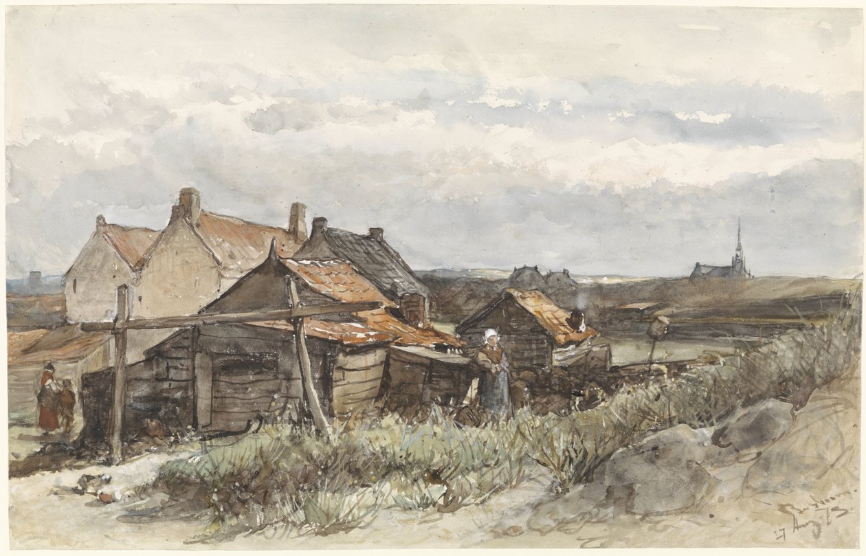 Fiske Familjehus i Scheveningen Fiskarhus i Scheveningen av Johannes Bosboom