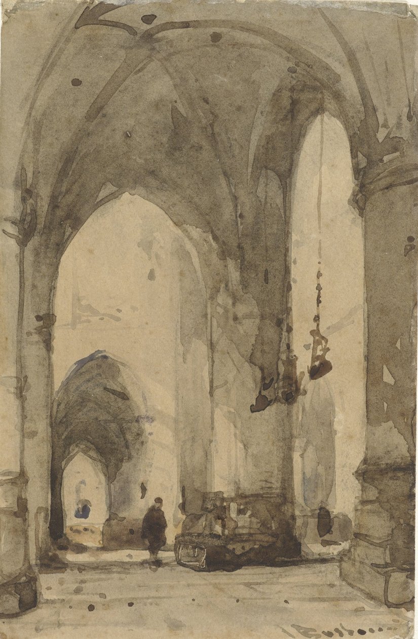 Interiör av Saint Bavo-kyrkan i Haarlem av Johannes Bosboom