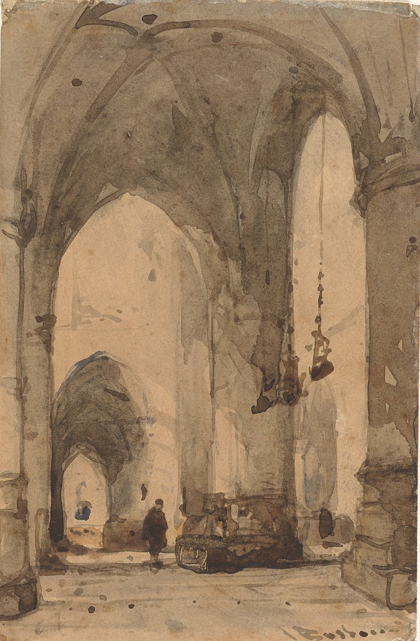 Interiör från Sint-Bavokerk i Haarlem av Johannes Bosboom