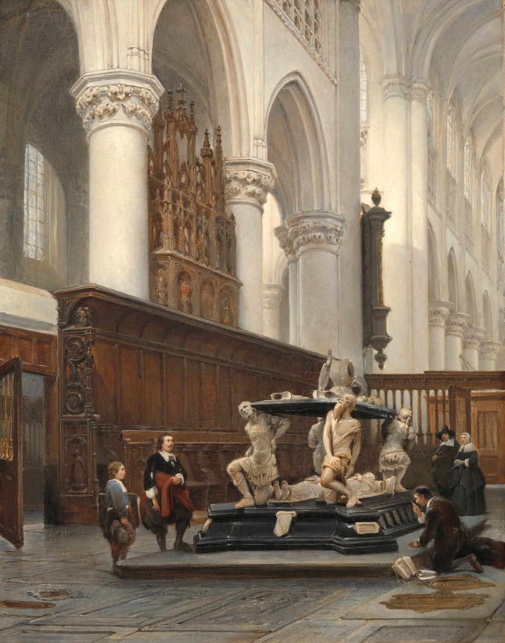 Kören av O.L.-Vrouwekerk i Breda med graven av Engelbert II av Nassau Vårfrukyrkans kör i Breda med Engelbert II av Nassaus grav av Johannes Bosboom