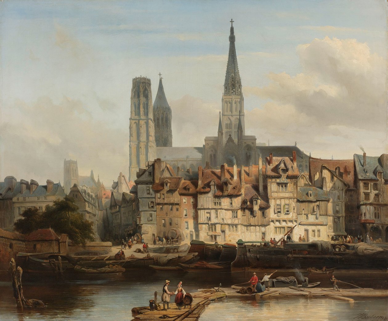Kajen i Paris i Rouen Pariskajen i Rouen av Johannes Bosboom