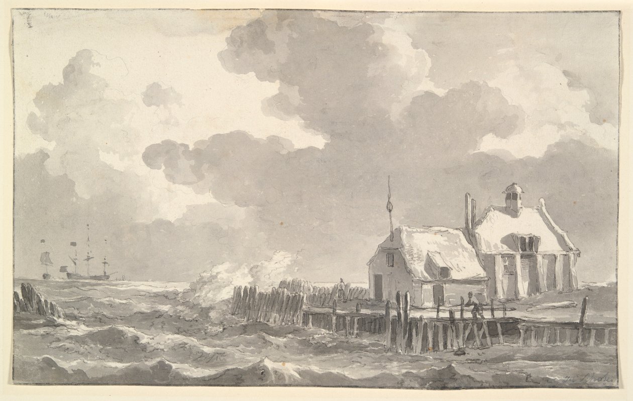 En mynning i en storm av Johannes Christiaan Schotel