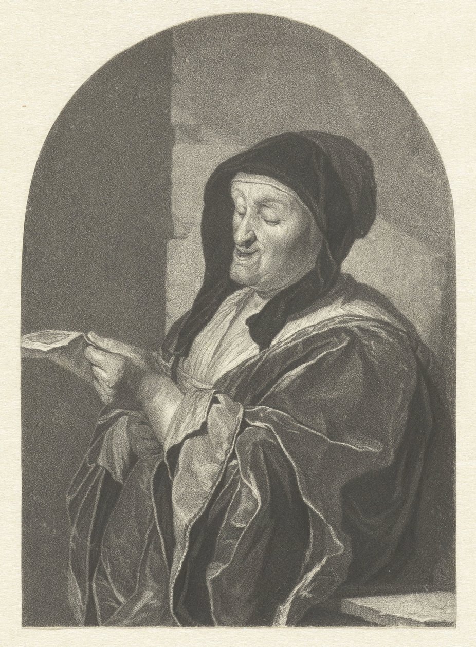 Sjungande gammal kvinna av Johannes Cornelis Mertens