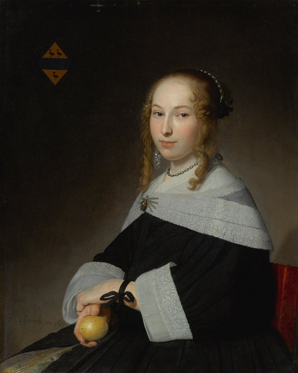 Porträtt av Margaret Dicx (1634-1697) av Johannes Cornelisz Verspronck