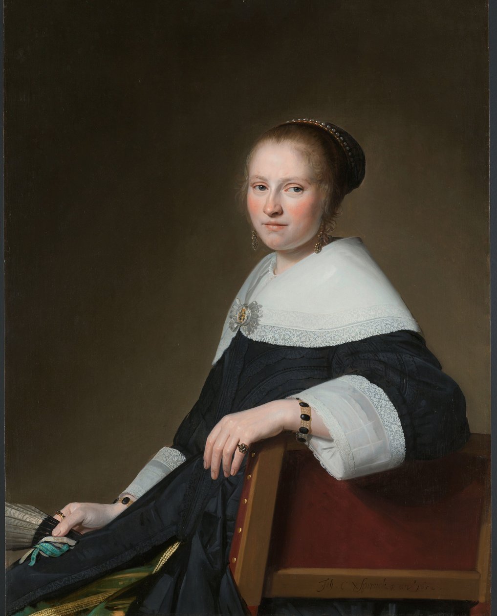 Porträtt av Maria van Strijp Maria van Strijp (1627-1707), hustru till Eduard Wallis av Johannes Cornelisz. Verspronck