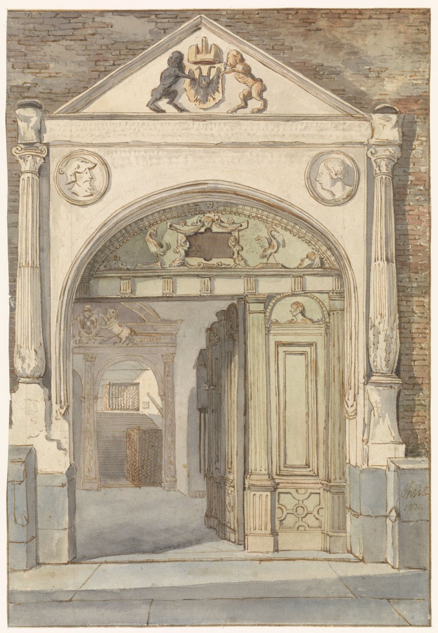 Utsikt i hallen i stadshuset i Nijmegen av Johannes Franciscus Christ
