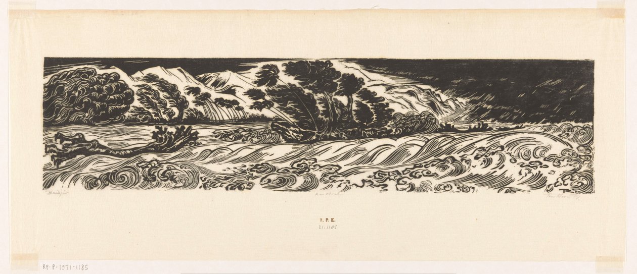 Bandjir (originaltitel på objekt) av Johannes Frederik Engelbert ten Klooster (signed by artist)