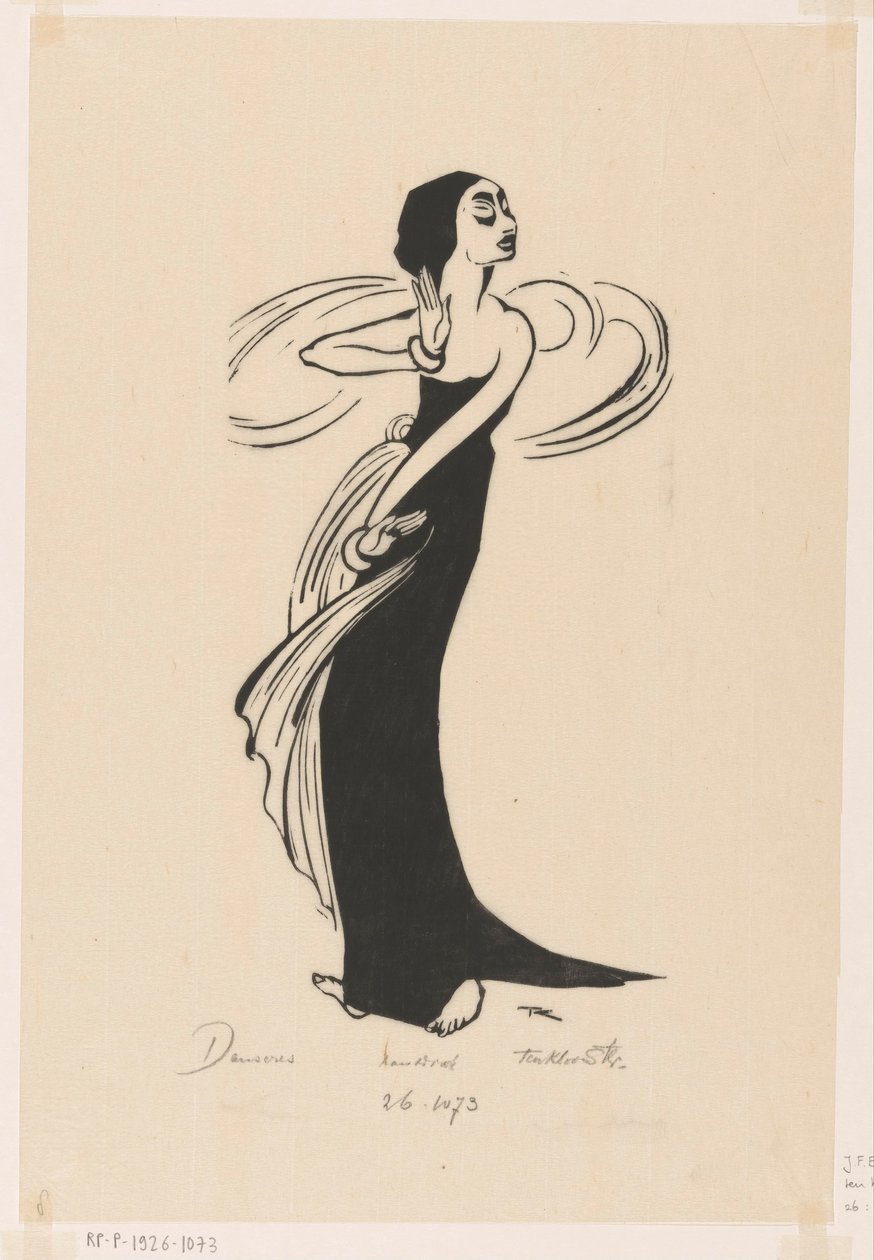 Danseres (originaltitel på objekt) av Johannes Frederik Engelbert ten Klooster (signed by artist)