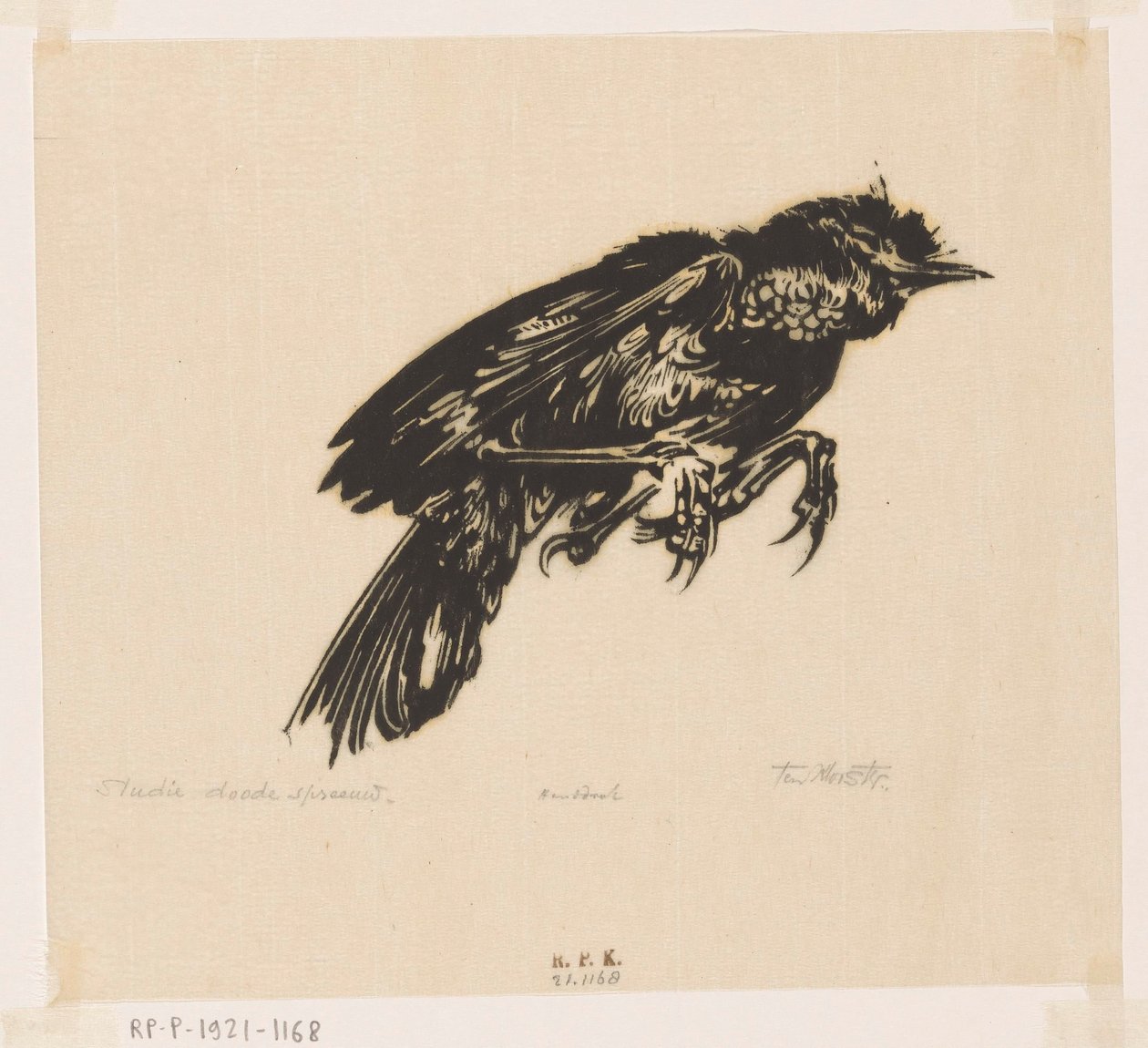 Död stare (originaltitel på objekt) av Johannes Frederik Engelbert ten Klooster (signed by artist)