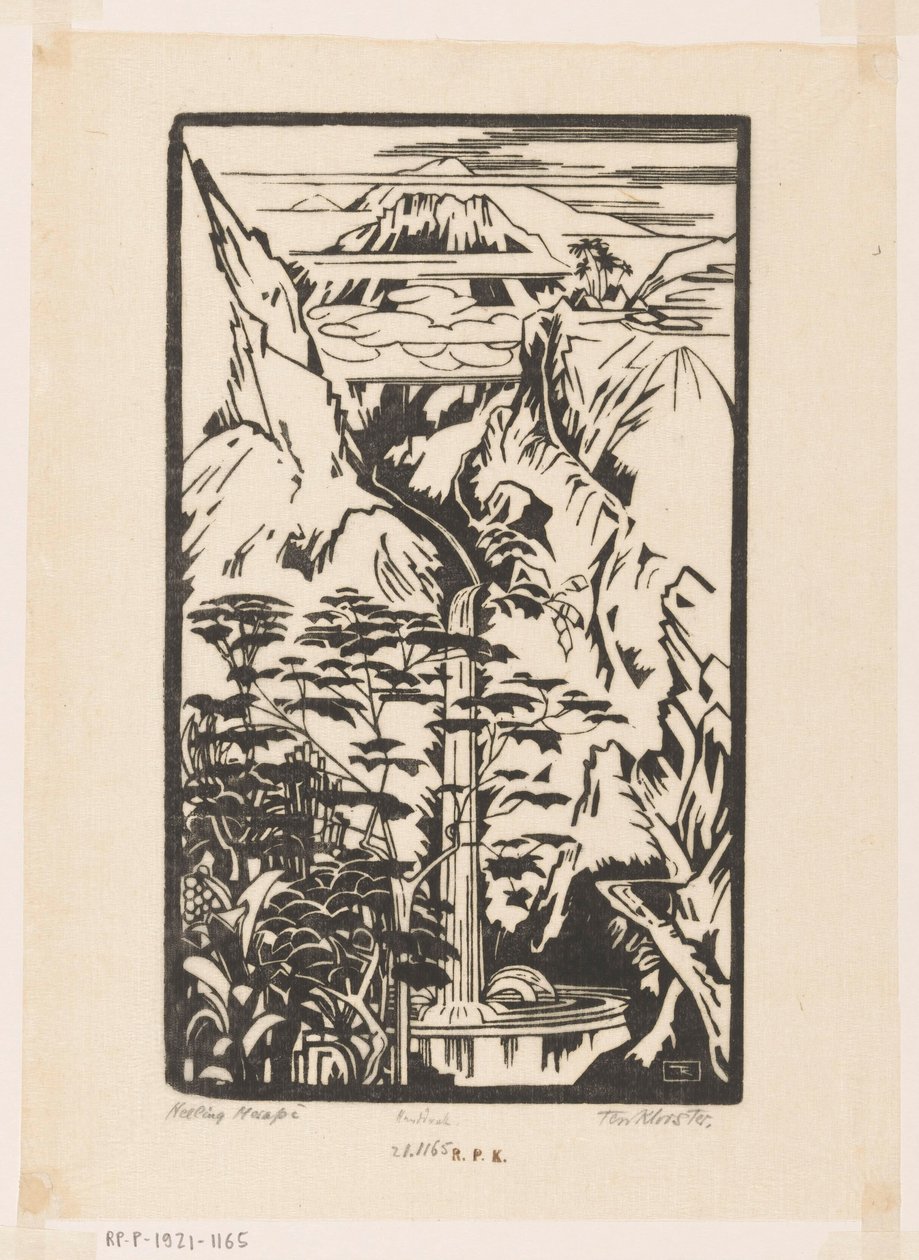 Helling Merapi (originaltitel på objekt) av Johannes Frederik Engelbert ten Klooster (signed by artist)