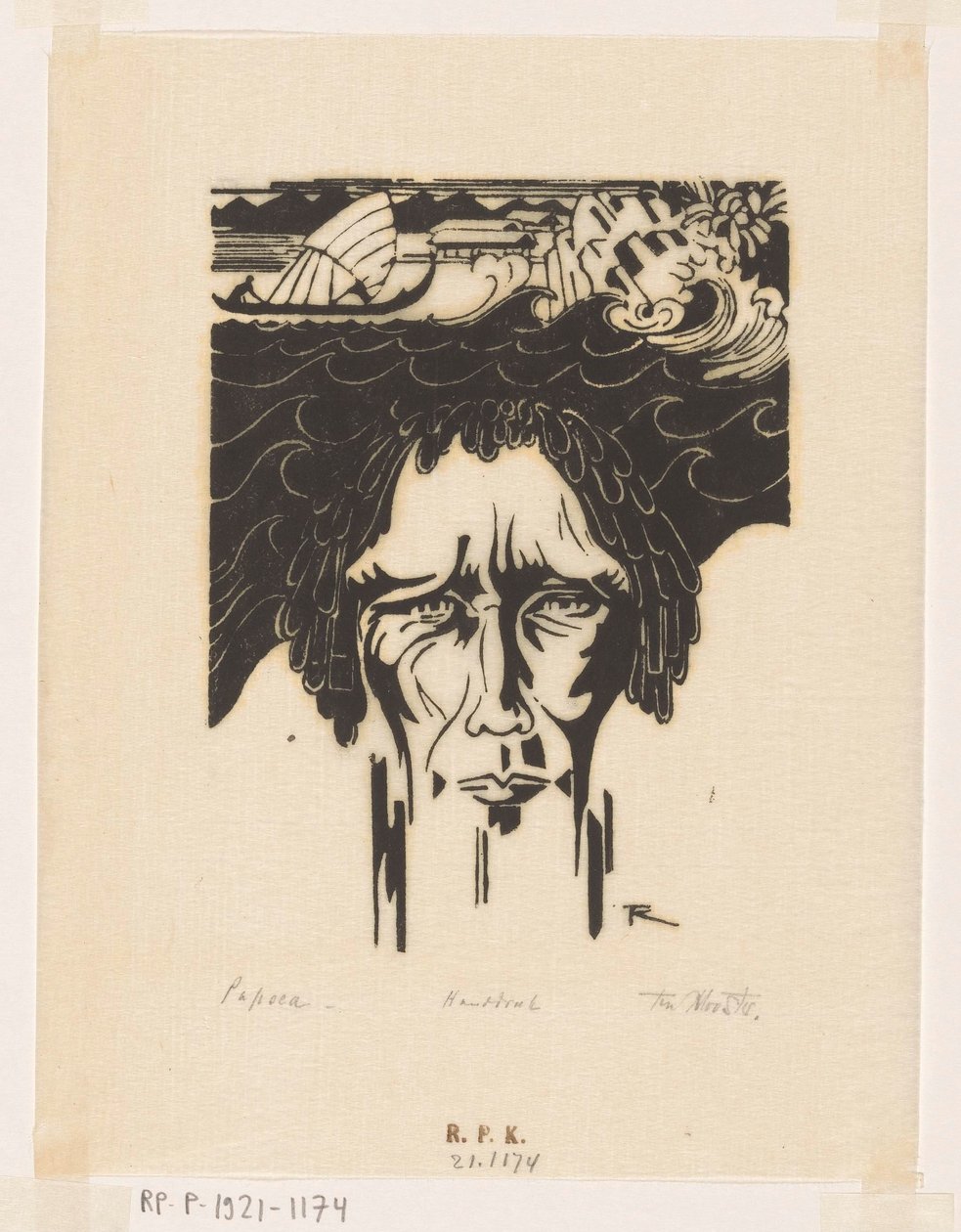 Papoea (originaltitel på objekt) av Johannes Frederik Engelbert ten Klooster (signed by artist)