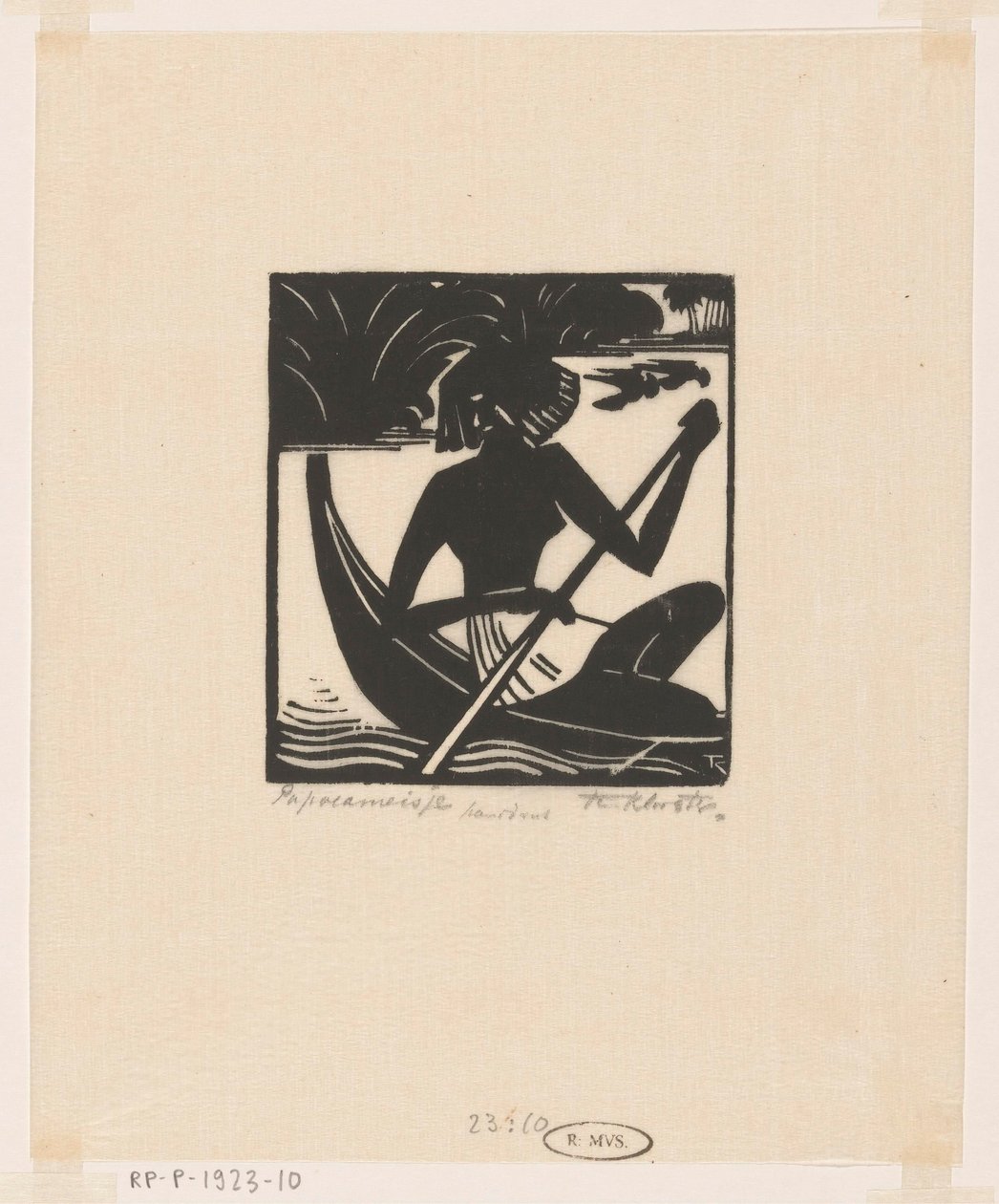 Papoeameisje (originaltitel på objekt) av Johannes Frederik Engelbert ten Klooster (signed by artist)