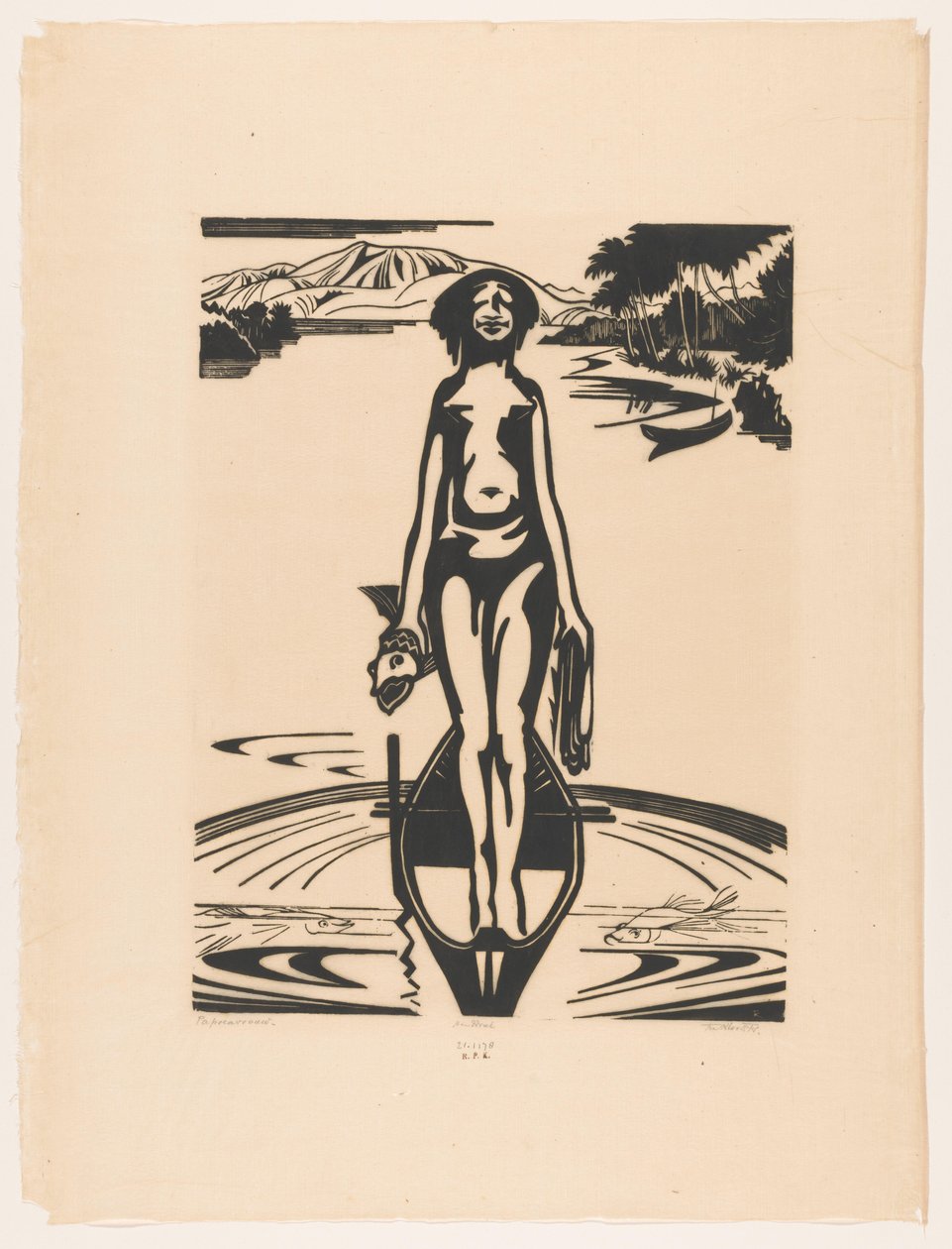 Papoeavrouw (originaltitel på objekt) av Johannes Frederik Engelbert ten Klooster (signed by artist)