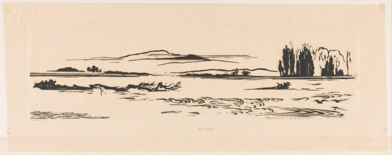 Riviermonding N. N. Guinea (originaltitel på objektet) av Johannes Frederik Engelbert ten Klooster (signed by artist)