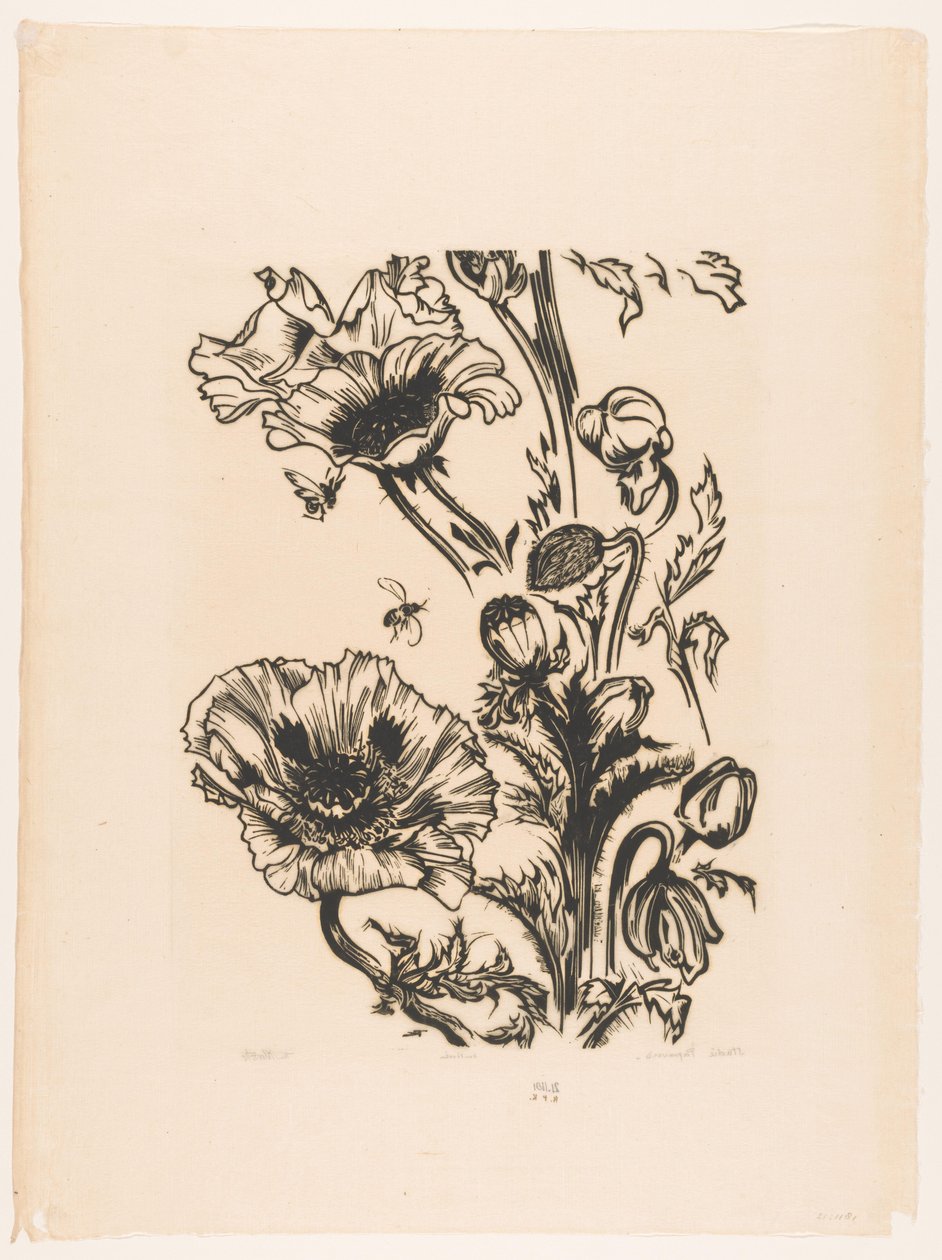 Studera papavers (originaltitel på objekt) av Johannes Frederik Engelbert ten Klooster (signed by artist)