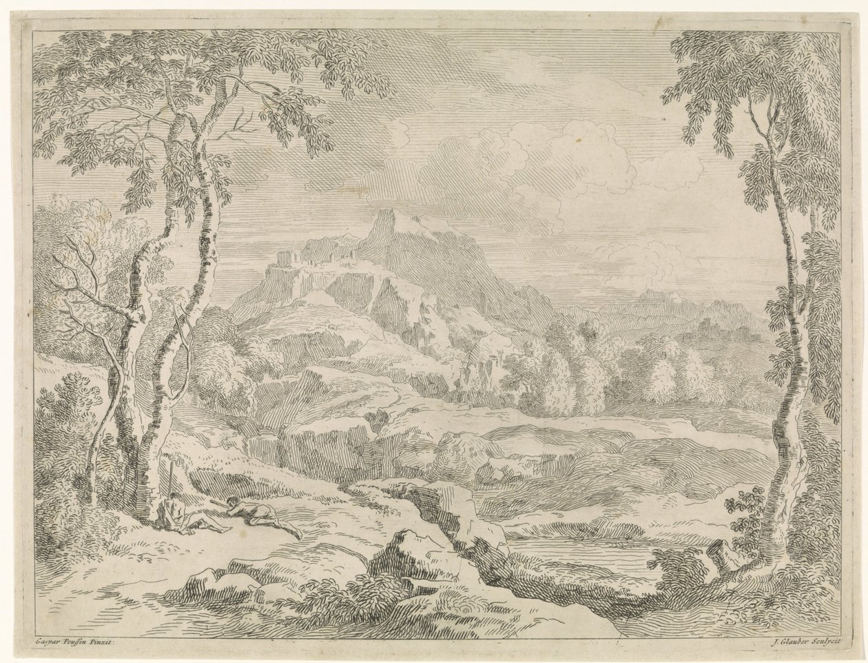 Landskap med herdar Landskap efter Gaspar Poussin (serietitel) av Johannes Glauber