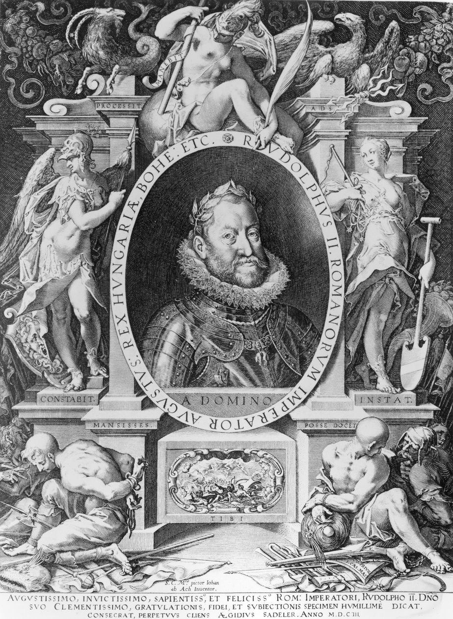 Porträtt av Rudolf II (1576-1612) av Johannes Hausser von Ach