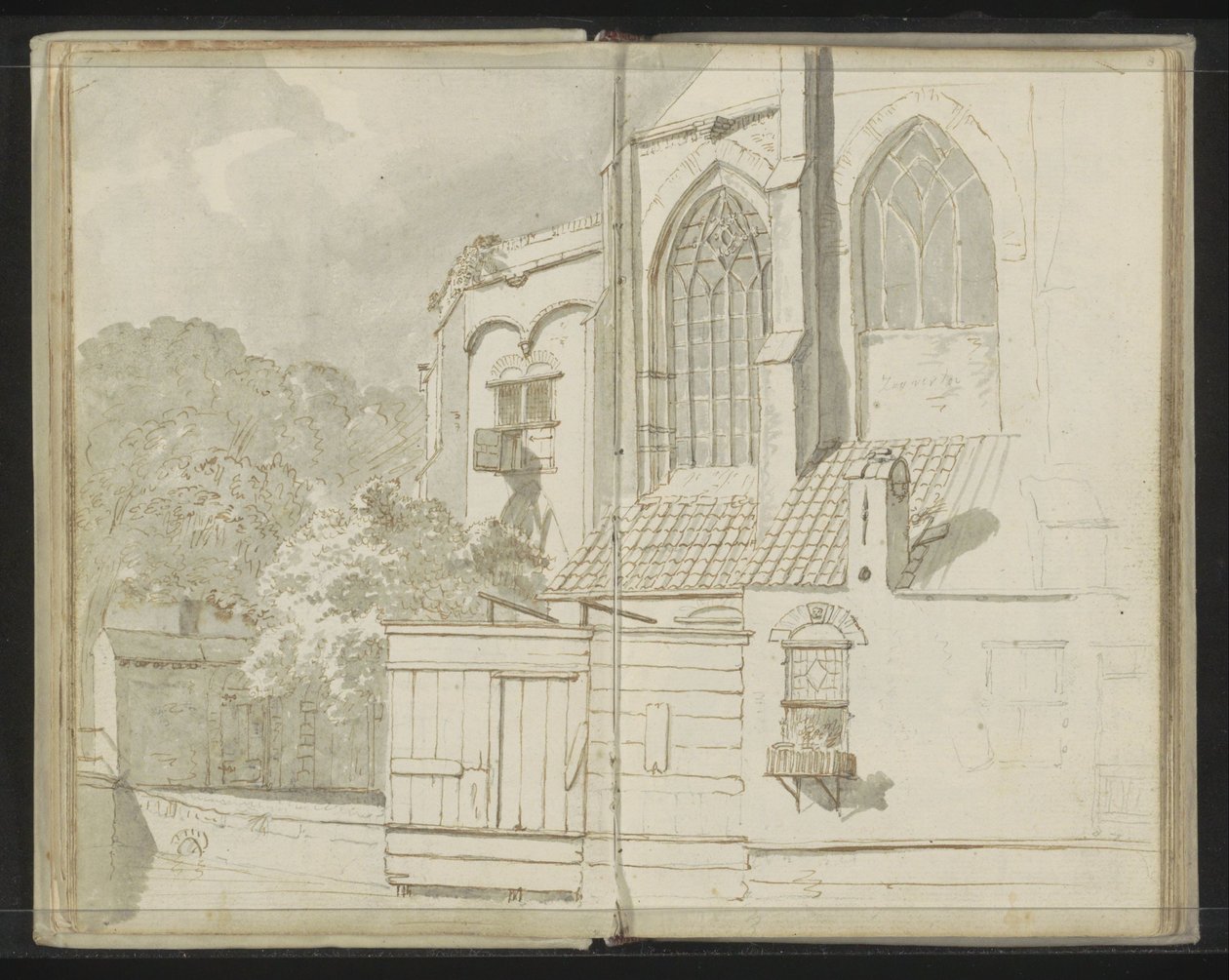 Baksidan av Nieuwe Kerk i Delft av Johannes Huibert Prins