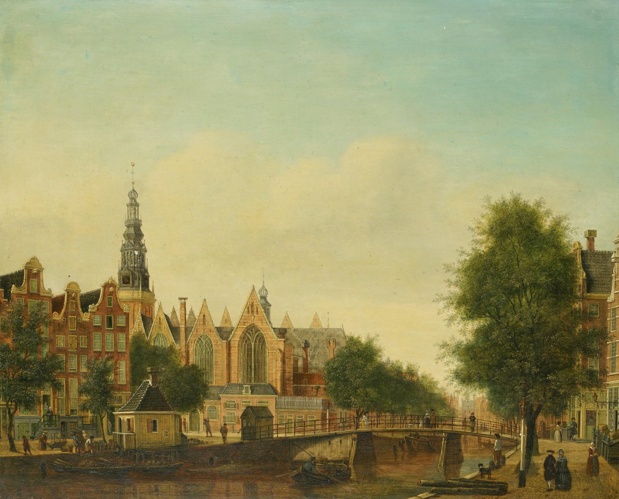 Oude Kerk sedd från Oudezijds Voorburgwal av Johannes Huibert Prins