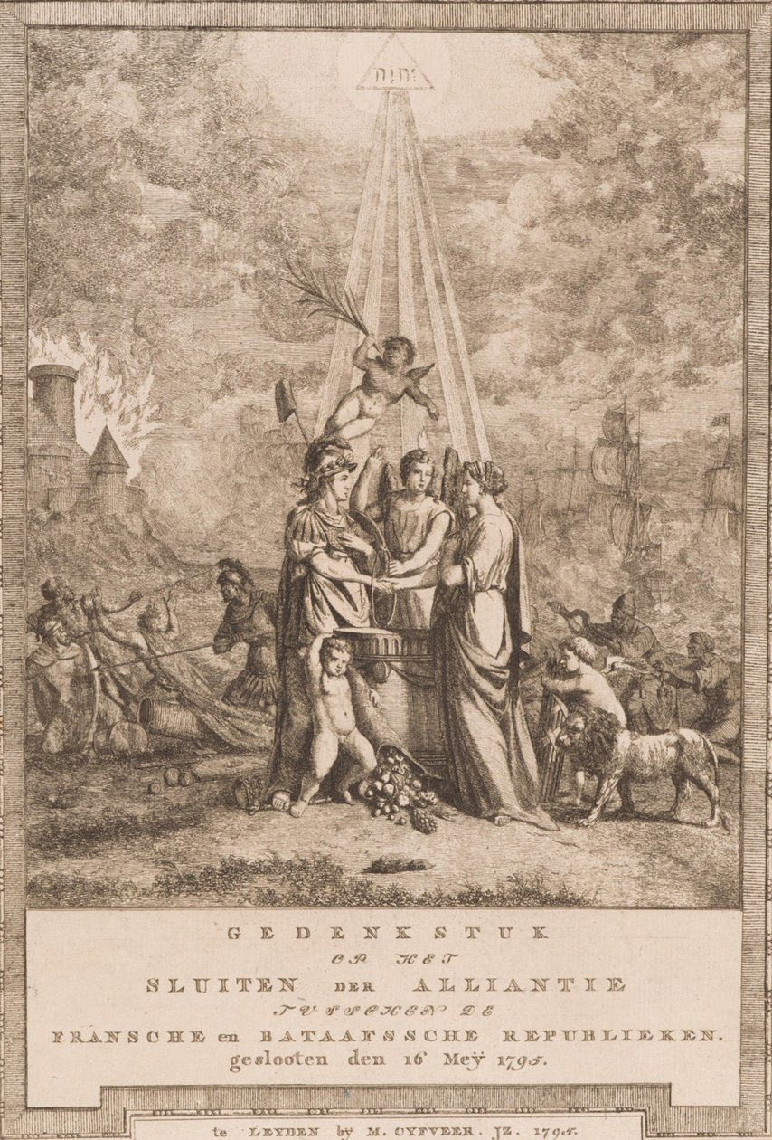 Minnesverk över ingåendet av alliansen mellan Franska och Bataviska republiken (16 maj 1795) av Johannes Huibert Prins