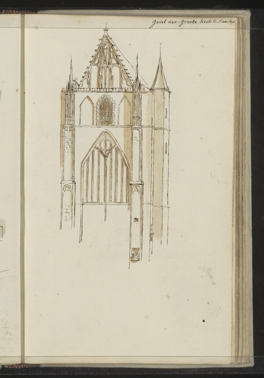 Fasad av Grote Kerk i Haarlem av Johannes Huibert Prins