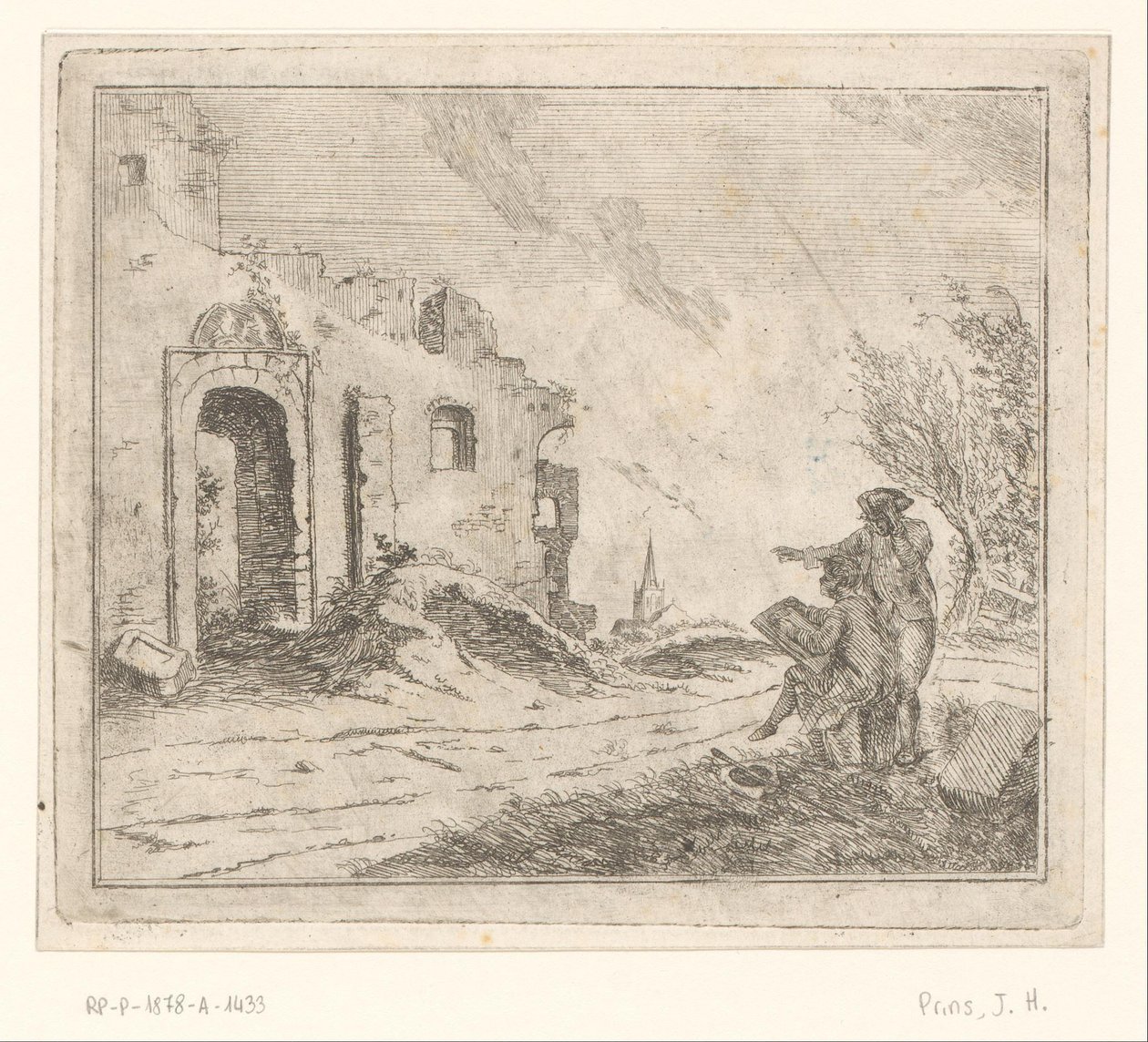 Ritare vid en ruin av Johannes Huibert Prins