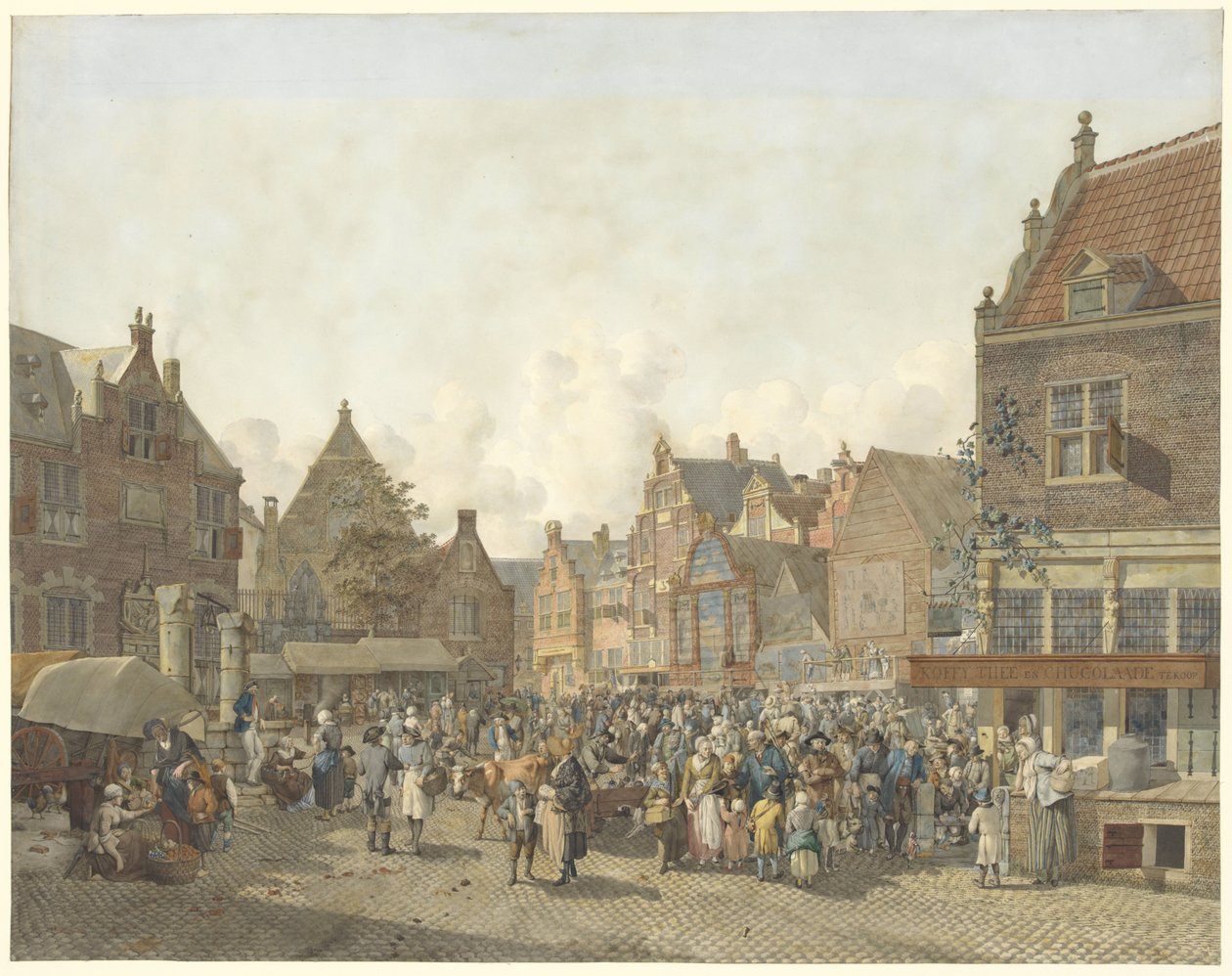 Stadstorget med mässa Stadtorg med tivoli av Johannes Huibert Prins