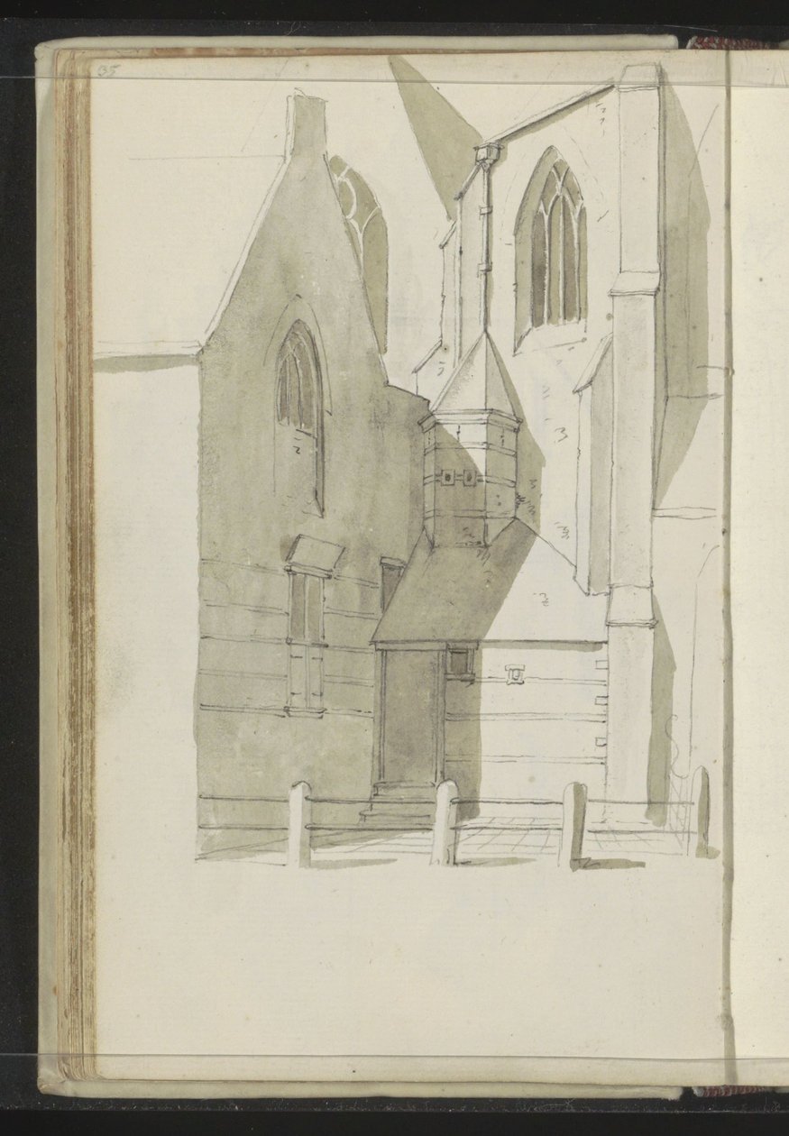 Sidovy av Grote Kerk i Hoorn av Johannes Huibert Prins