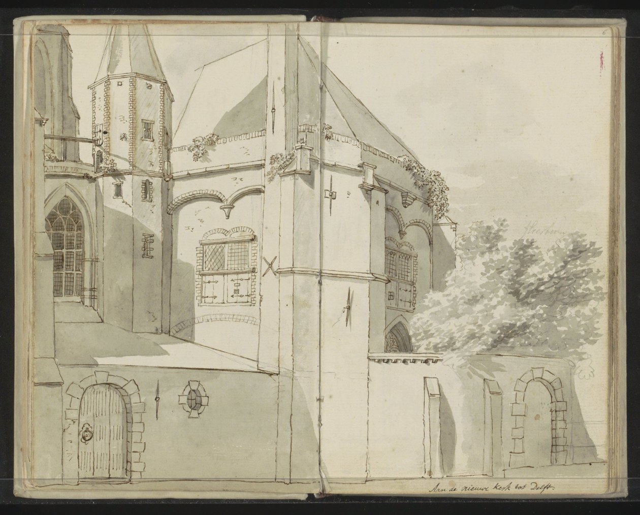 Sidovy av Nieuwe Kerk i Delft av Johannes Huibert Prins