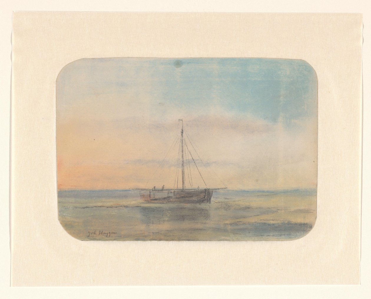 Segelbåt av Johannes Huygens (signed by artist)