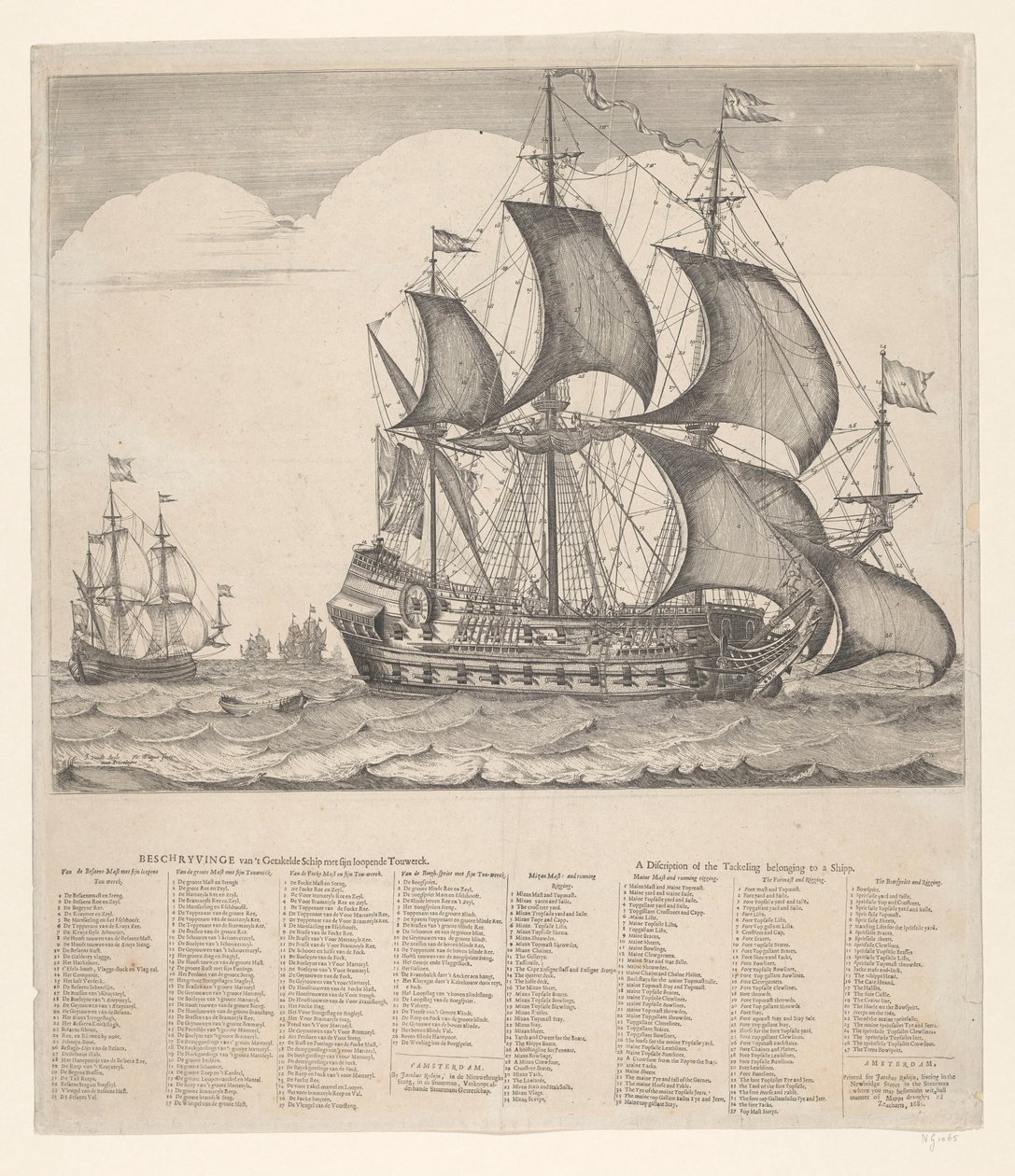 Beskrivning av det tacklade skeppet med sin löpande Touwerck av Johannes Jacobsz van den Aveele