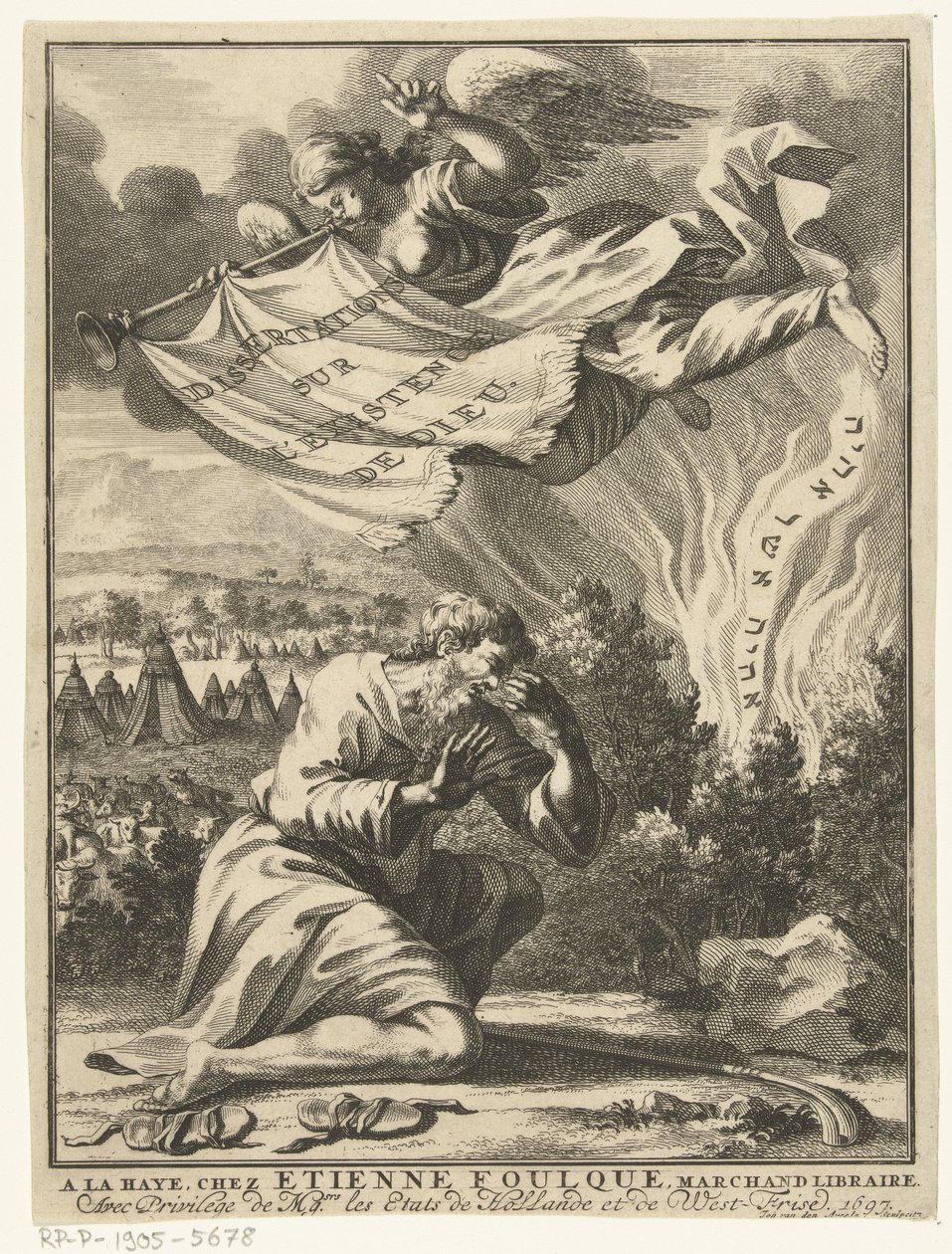 Moses vid den brinnande busken Titelsida för Isaac Jaquelot, Dissertations sur l