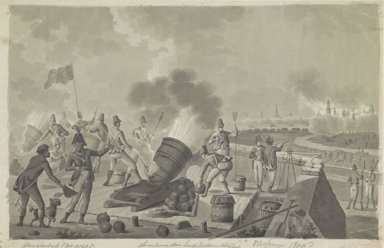 Britternas bombardering av Vlissingen, 1809 av Johannes Jelgerhuis (possibly)