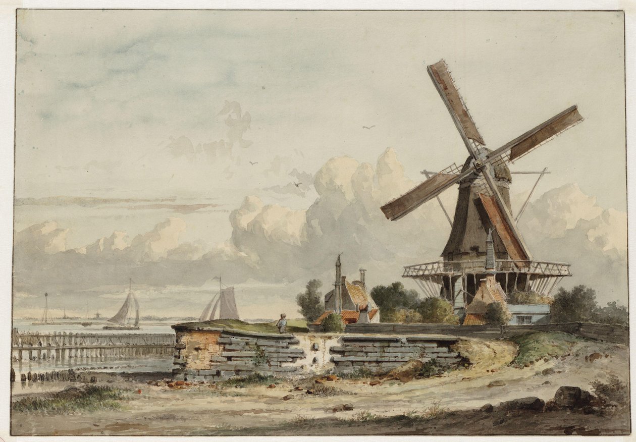 Bolwerk het Blauwhoofd med kvarn De Bok av Johannes Jelgerhuis
