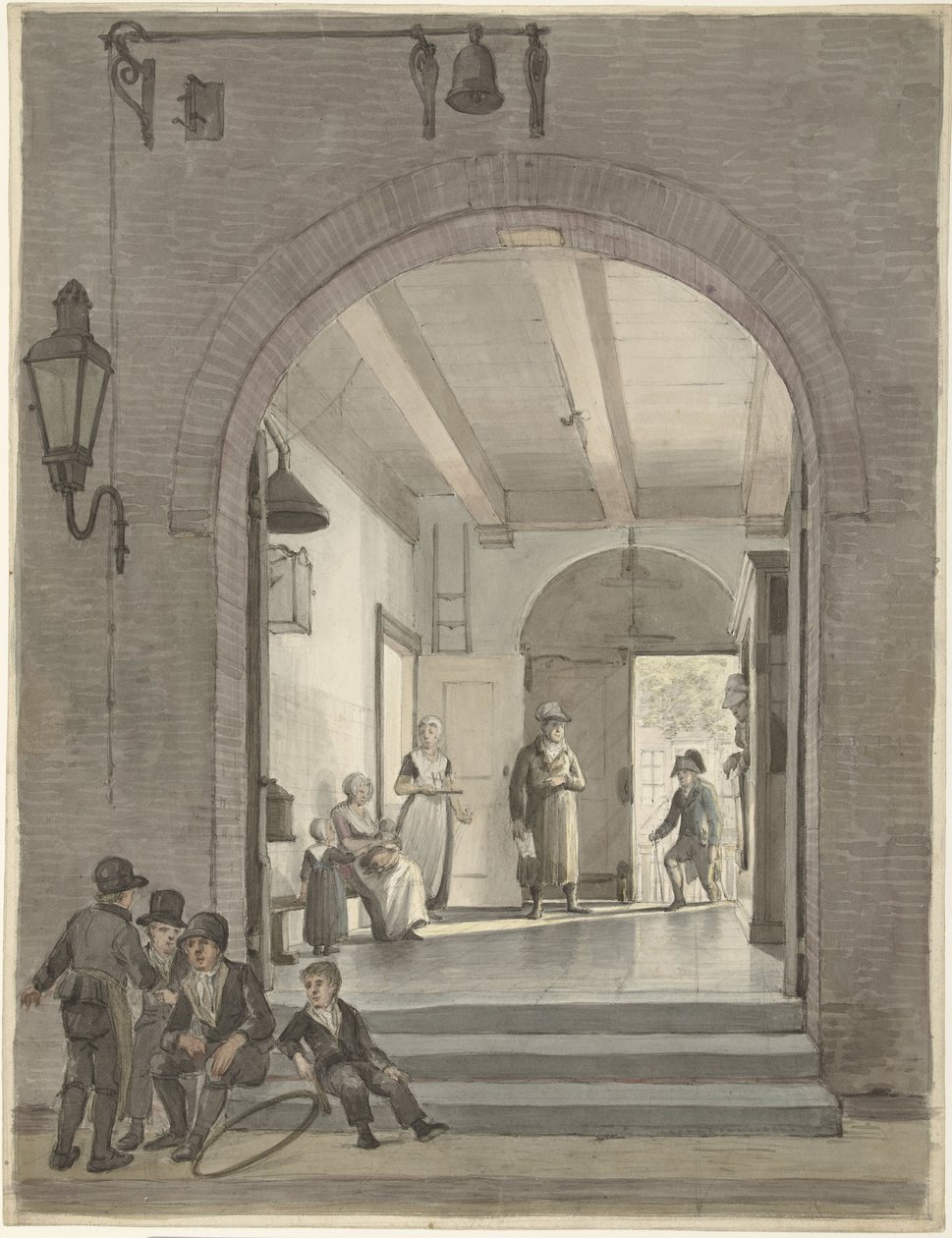 Ingången till den evangelisk-lutherska församlingens diakoni och styrelseledamöternas hus på Nieuwe Keizersgracht av Johannes Jelgerhuis