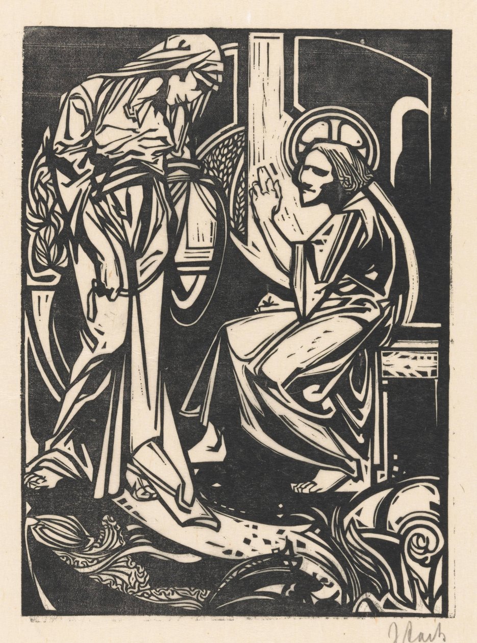 Kristus och den samaritanska kvinnan av Johannes Josephus Aarts (signed by artist)
