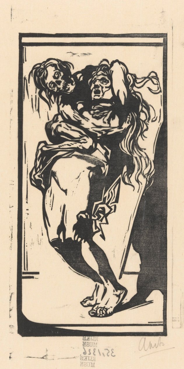 Döden och en kvinna av Johannes Josephus Aarts (signed by artist)